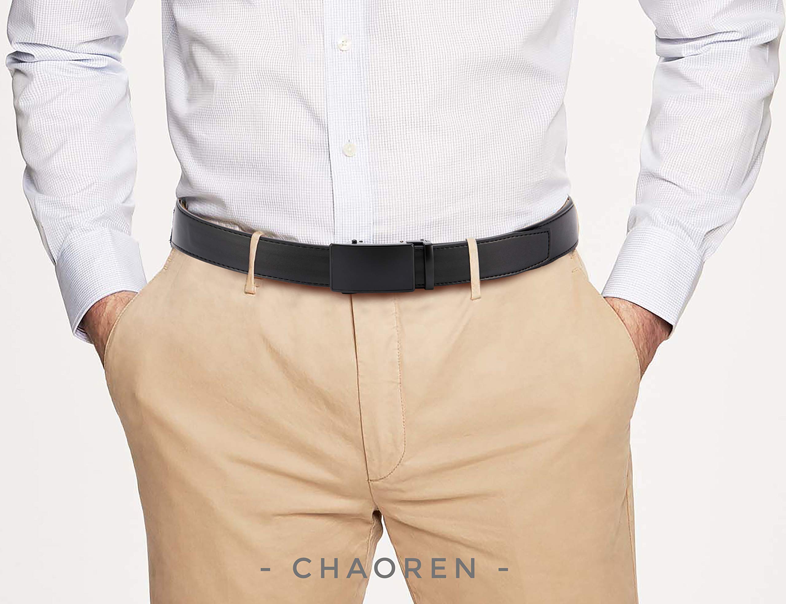 CHAOREN Ratchet Belts Men, 1 3/8" Mens Belts Leather for Dress, Micro Adjustable Fit Everywhere