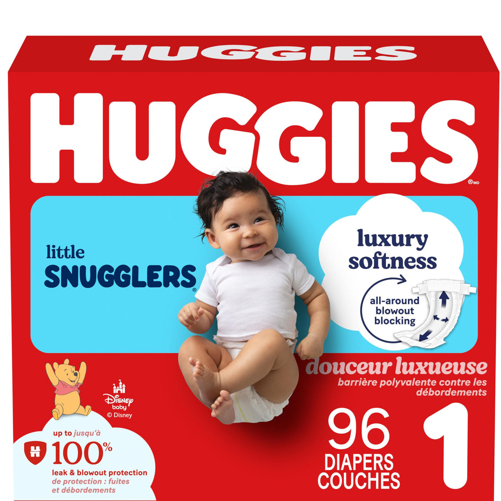 HUGGIES Newborn Diapers - HUGGIES Little Snugglers Disposable Baby Diapers, 84ct, Giga Pack