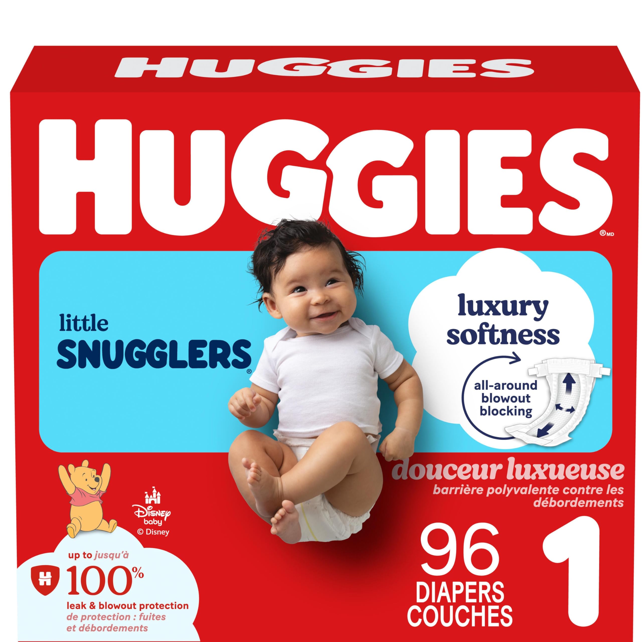 HUGGIES Newborn Diapers - HUGGIES Little Snugglers Disposable Baby Diapers, 84ct, Giga Pack
