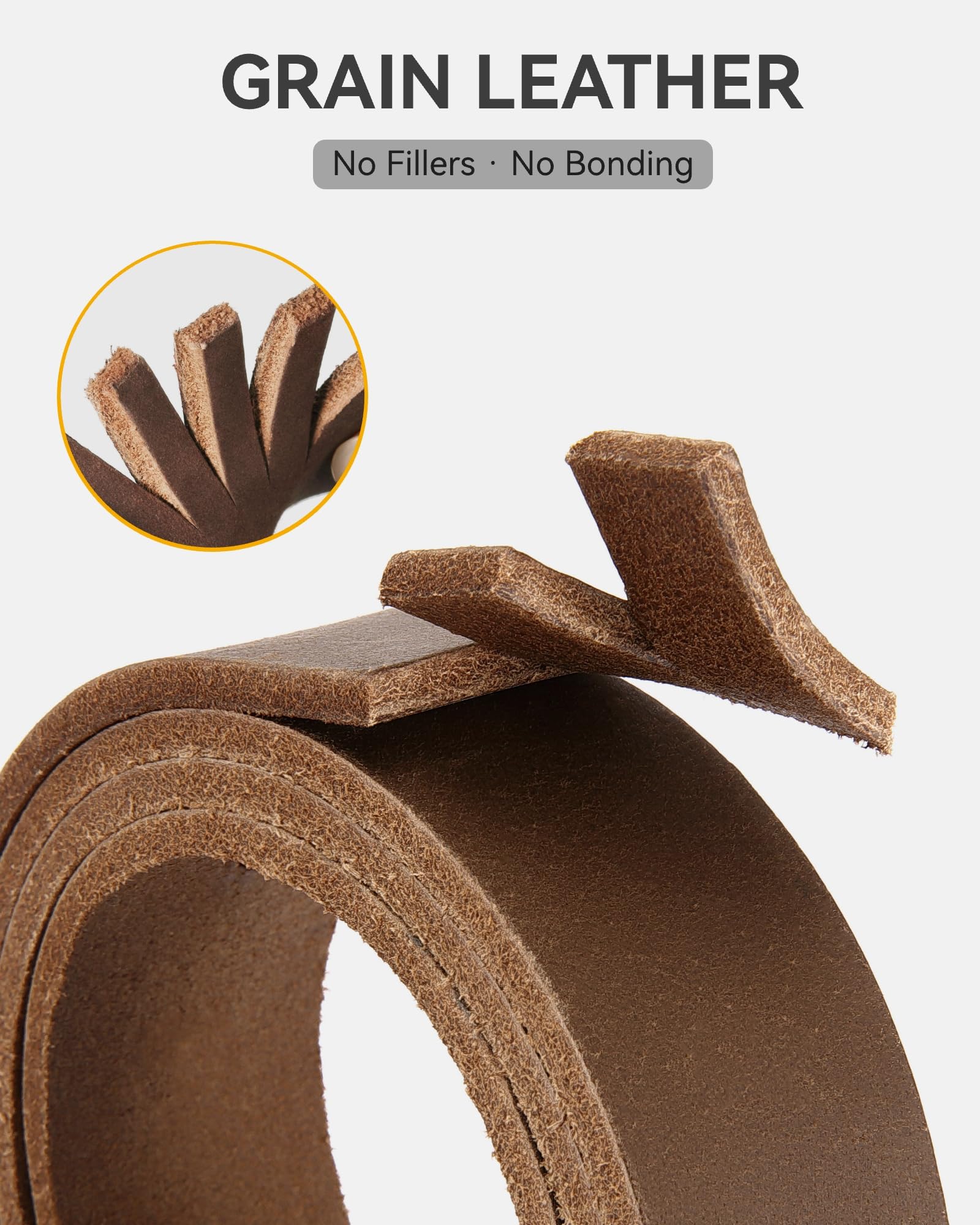 CHAOREN Leather Kids Belt - 1 1/8" Handmade Leather Boys Belt - Ideal for Casual and Dress Wear