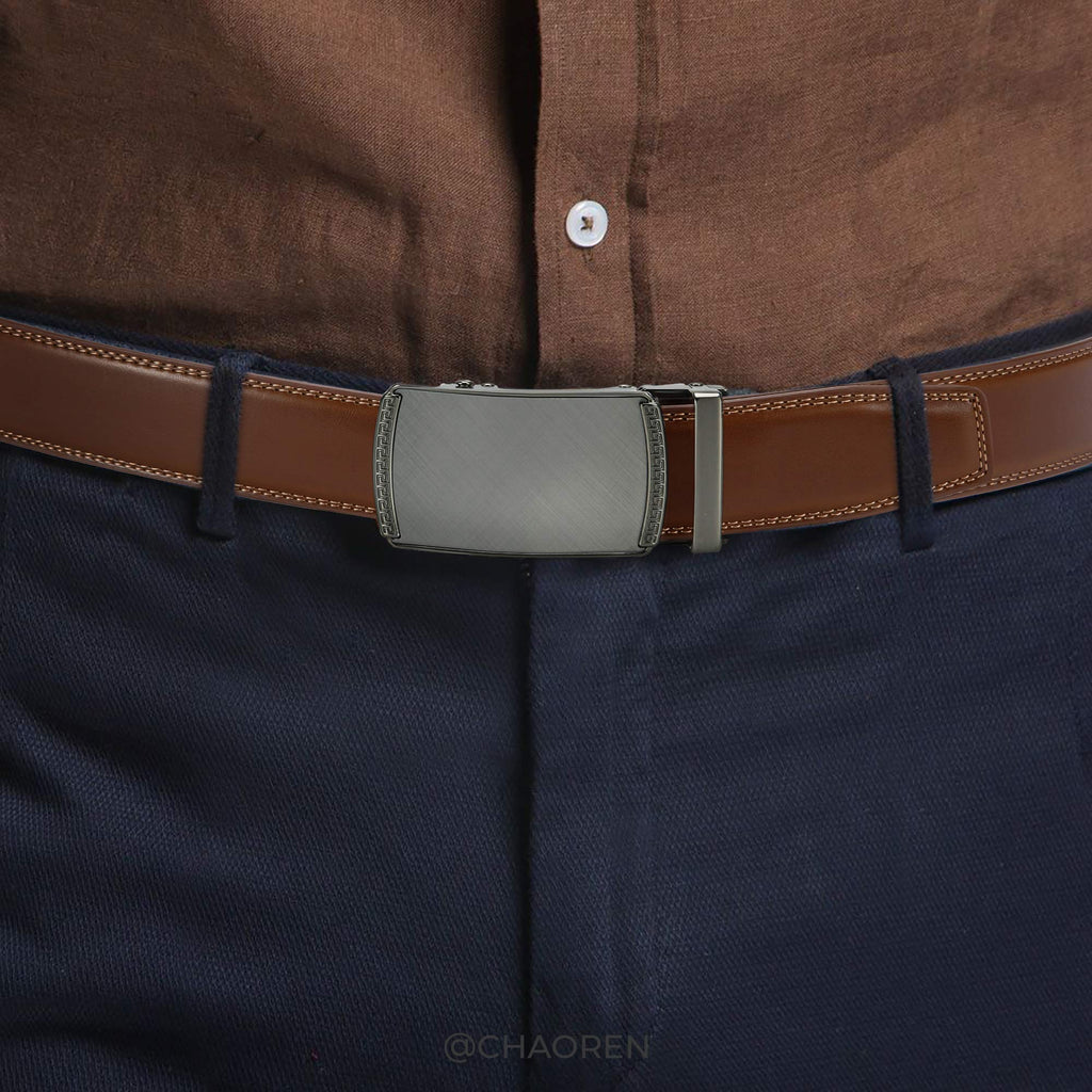 CHAOREN Mens Belt Leather Belts for Men Ratchet Belt, Customizable Fit (35mm)