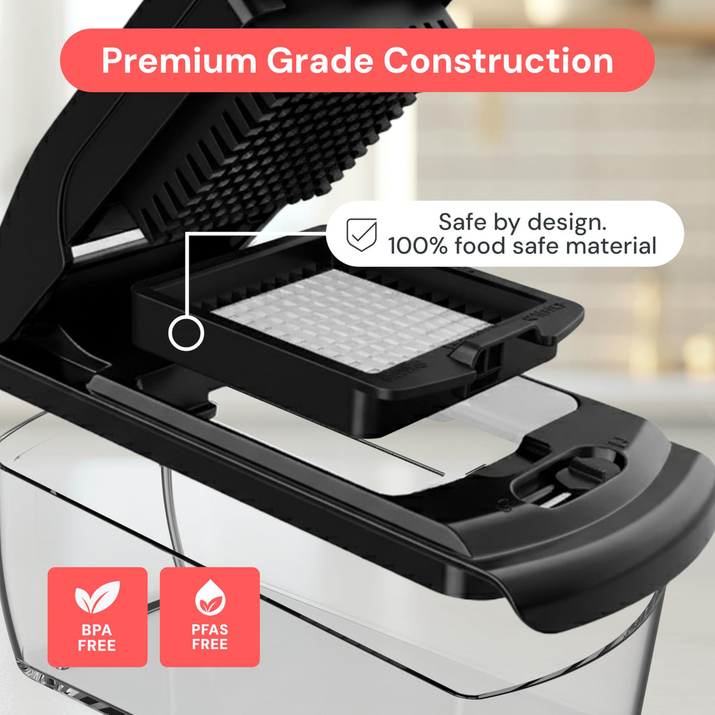 Fullstar Vegetable Chopper & Mandoline Slicer - Julienne Cutter Dicer Grater for Food Veggie Onion Cucumber Tomato Salad Potato Cheese - Kitchen Essentials & Gadgets (Compact 6-in-1, White)