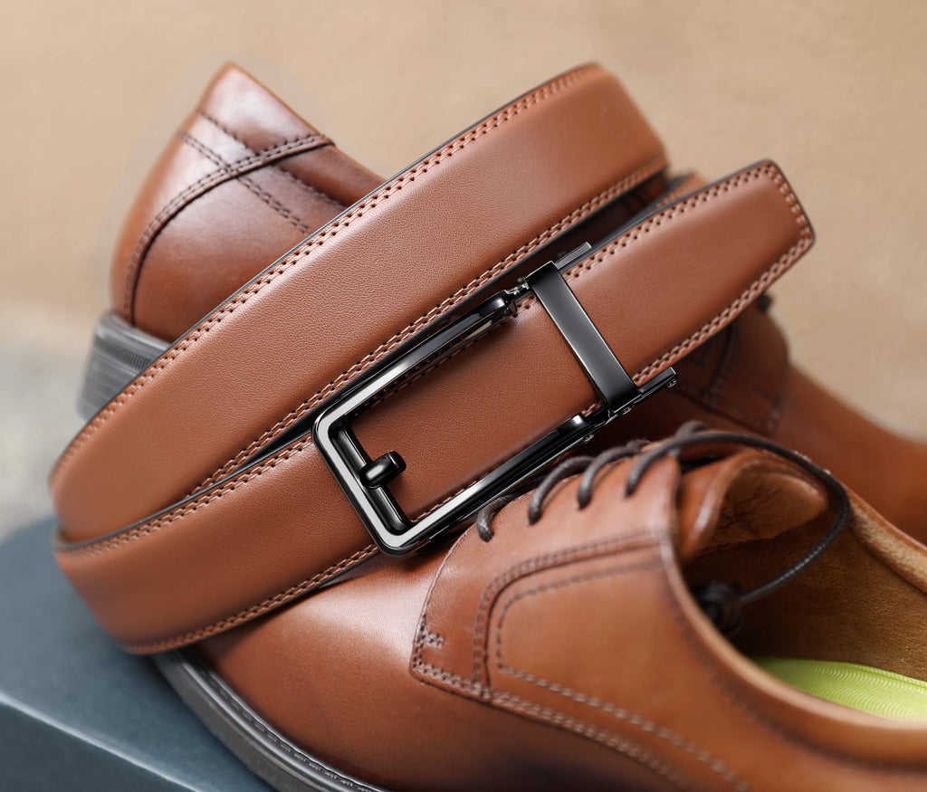 CHAOREN Ratchet Belts Men, 1 3/8" Mens Belts Leather Buckley Belt, Perfect Companion to Men's Oxfords