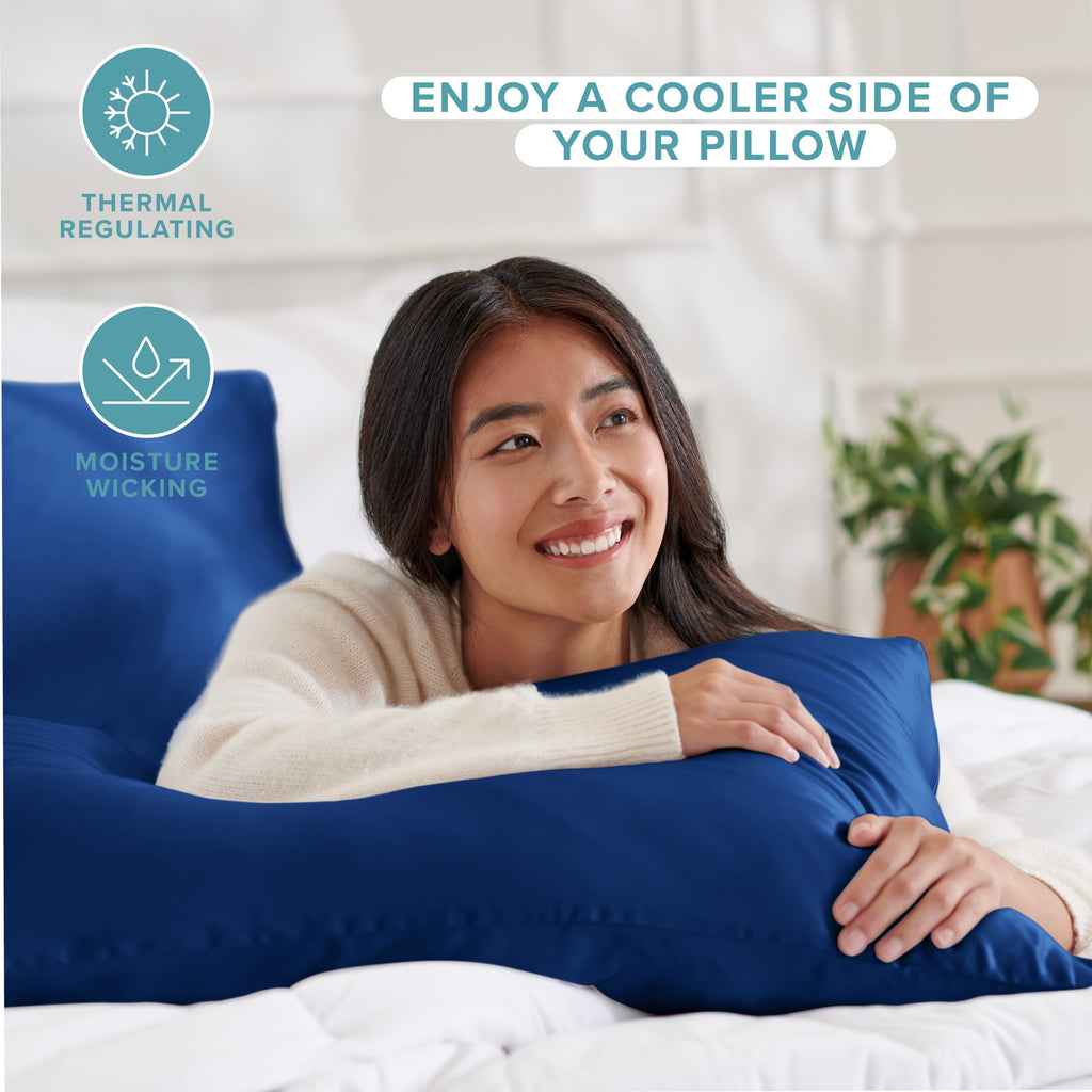 Bare Home 100% Mulberry Silk Pillowcase for Hair and Skin - Ultra Premium 6A Grade 19 Momme Silk Pillow Case - Hidden Zipper - Breathable Cooling Pillow Cover (Body, Silver)