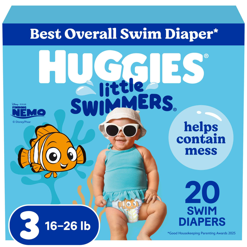 HUGGIES Swim Diapers, Size 5-6 Large, Huggies Little Swimmers Disposable Swimpants, 17 ct ( Packaging may vary )