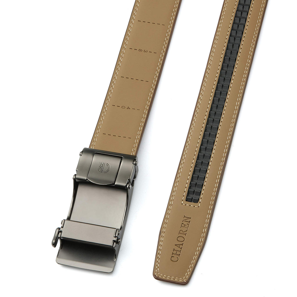 CHAOREN Ratchet Belts Men, 1 3/8" Mens Belts Leather for Dress, Micro Adjustable Fit Everywhere
