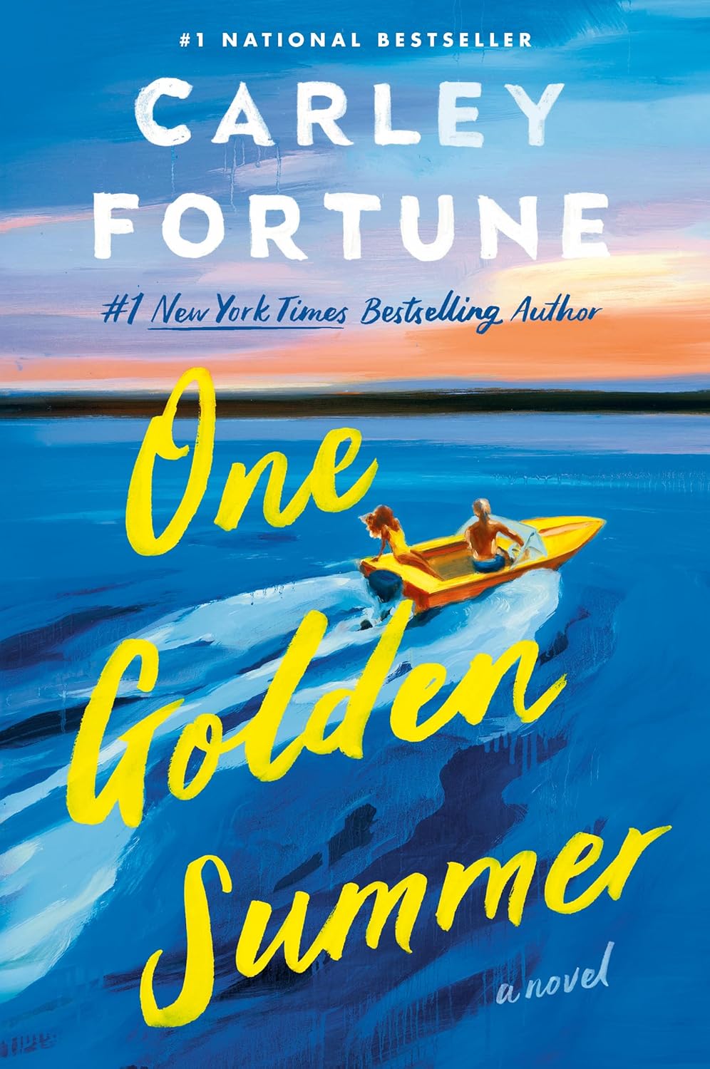 Couverture de roman One Golden Summer, kayak jaune sur mer bleue
