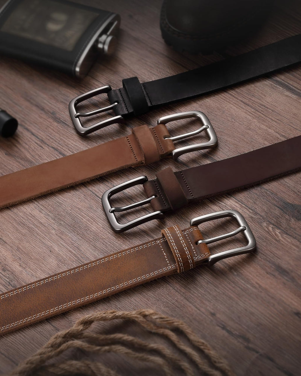 CHAOREN Belts Men - Full Grain Leather Belt for Jeans - Designed for Work Casual Occasion