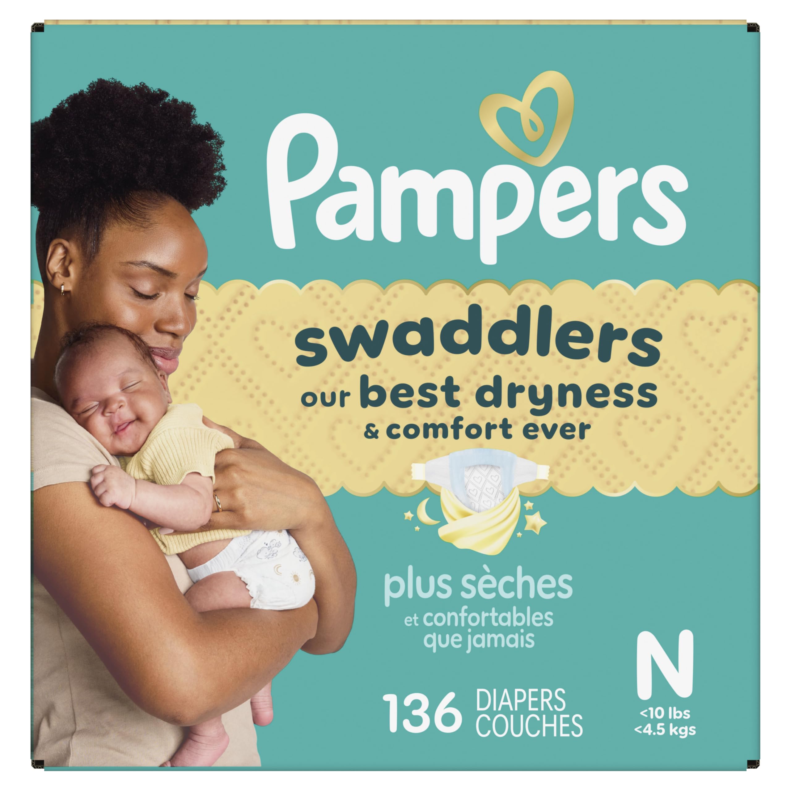 Pampers, Swaddlers Diapers, Ultra Absorbent Disposable Infant Diaper, Size 5 (12.25+ kg), 100 Count