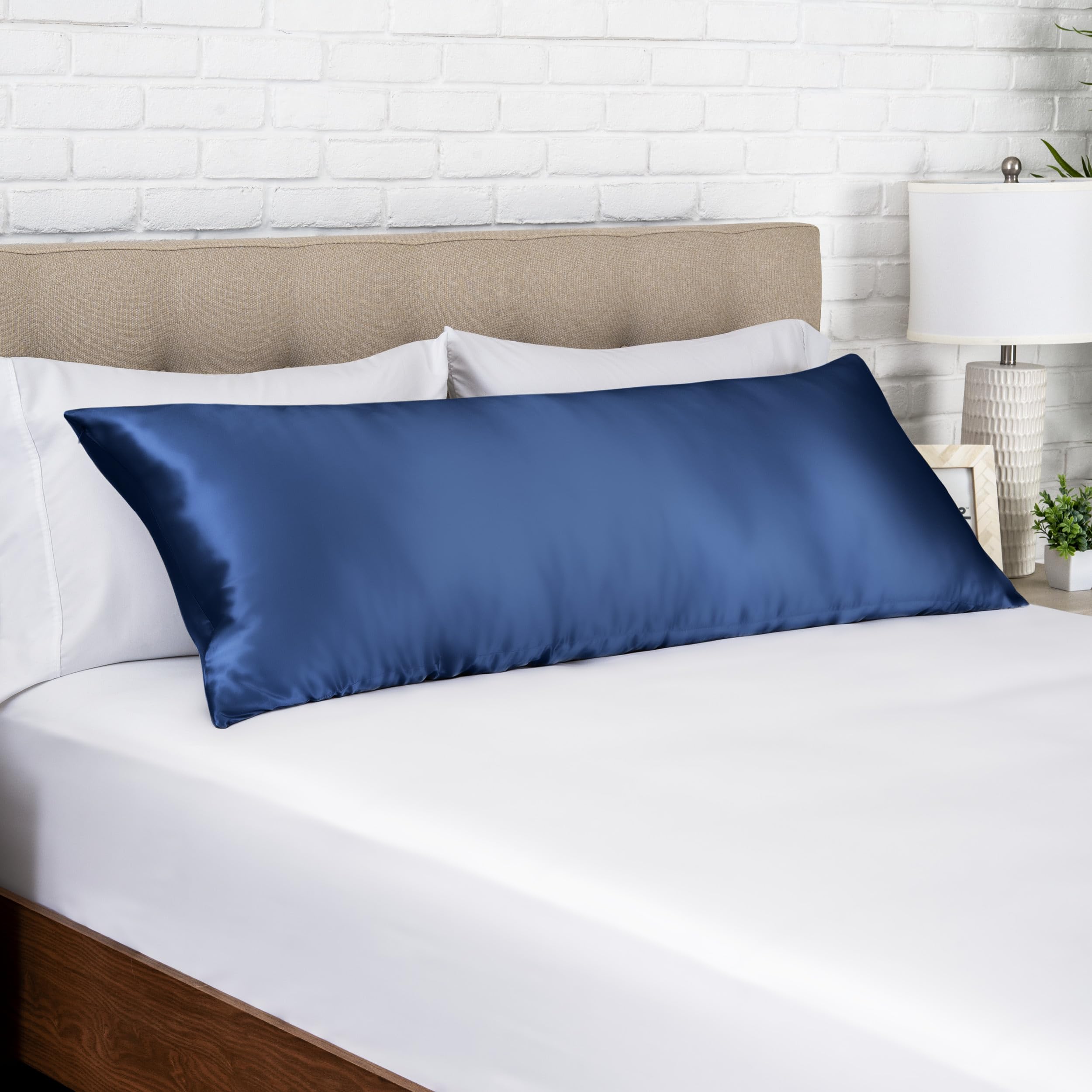 Bare Home 100% Mulberry Silk Pillowcase for Hair and Skin - Ultra Premium 6A Grade 19 Momme Silk Pillow Case - Hidden Zipper - Breathable Cooling Pillow Cover (Body, Silver)