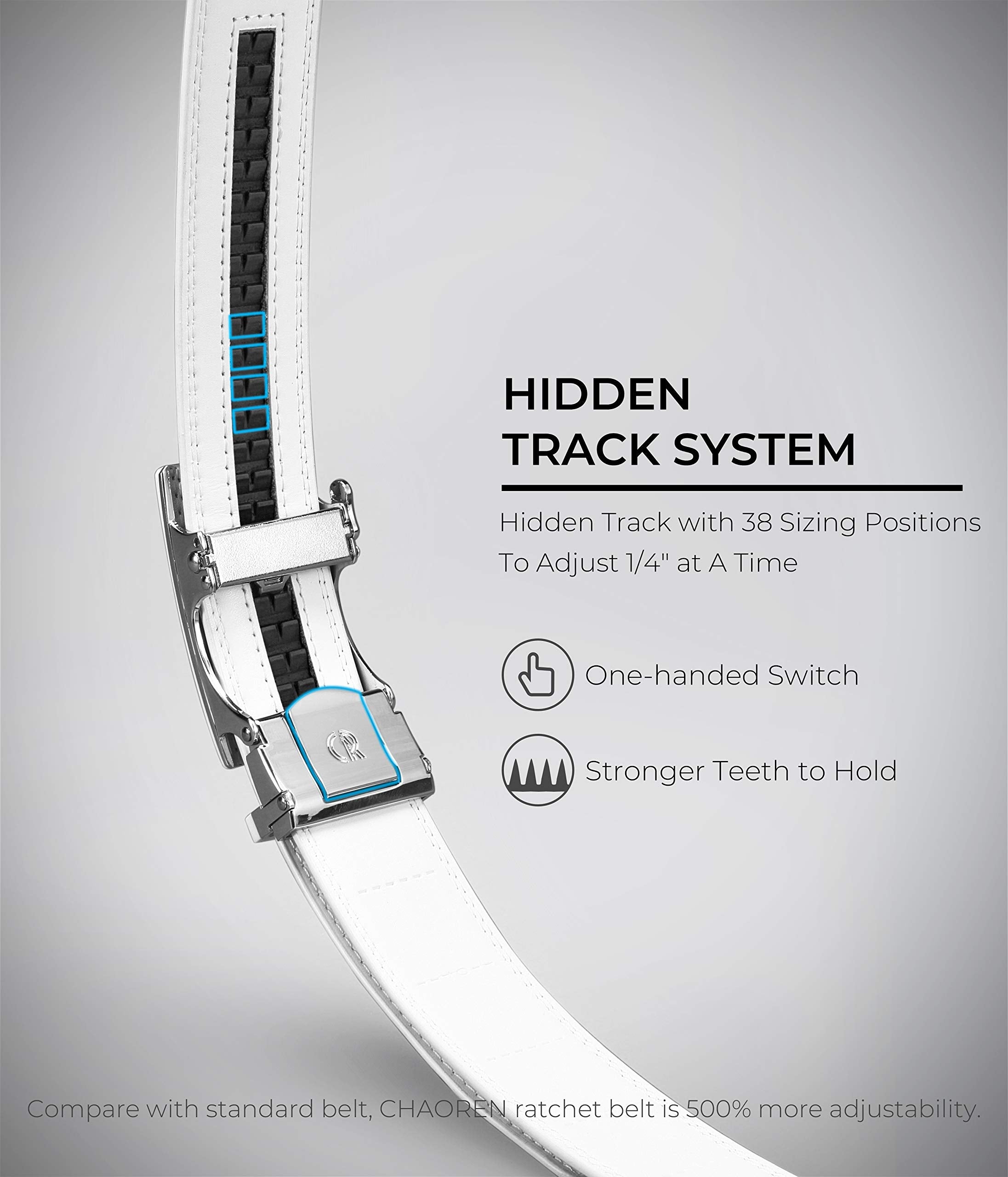 CHAOREN Ratchet Belts Men, 1 3/8" Mens Belts Leather for Dress, Micro Adjustable Fit Everywhere