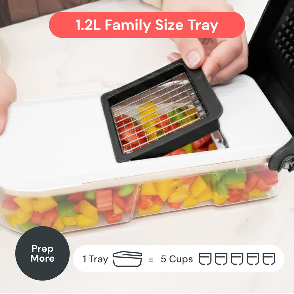 Fullstar Vegetable Chopper & Mandoline Slicer - Julienne Cutter Dicer Grater for Food Veggie Onion Cucumber Tomato Salad Potato Cheese - Kitchen Essentials & Gadgets (Compact 6-in-1, White)
