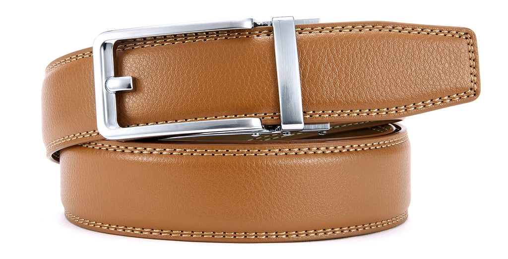 CHAOREN Ratchet Belts Men, 1 3/8" Mens Belts Leather Buckley Belt, Perfect Companion to Men's Oxfords