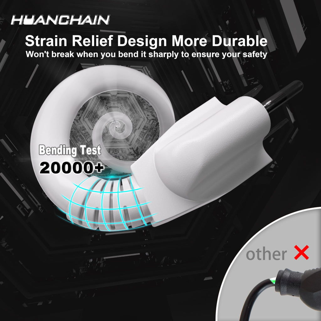HUANCHAIN Indoor Outdoor Black Extension Cord 15 ft Waterproof, 16/3 Gauge Flexible Cold-Resistant Appliance Extension Cable Outside, 13A 1625W 16AWG SJTW, 3 Prong Electric Cord, ETL
