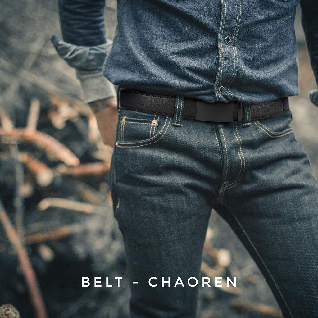 CHAOREN Ratchet Belts Men, 1 3/8" Mens Belts Leather for Dress, Micro Adjustable Fit Everywhere