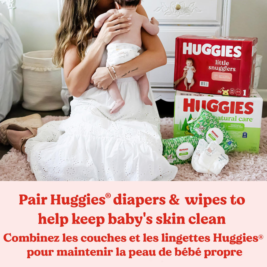 Huggies Natural Care Sensitive Baby Wipes, Unscented, Hypoallergenic, 99% Purified Water, 15 Flip-Top Packs (960 Wipes Total)
