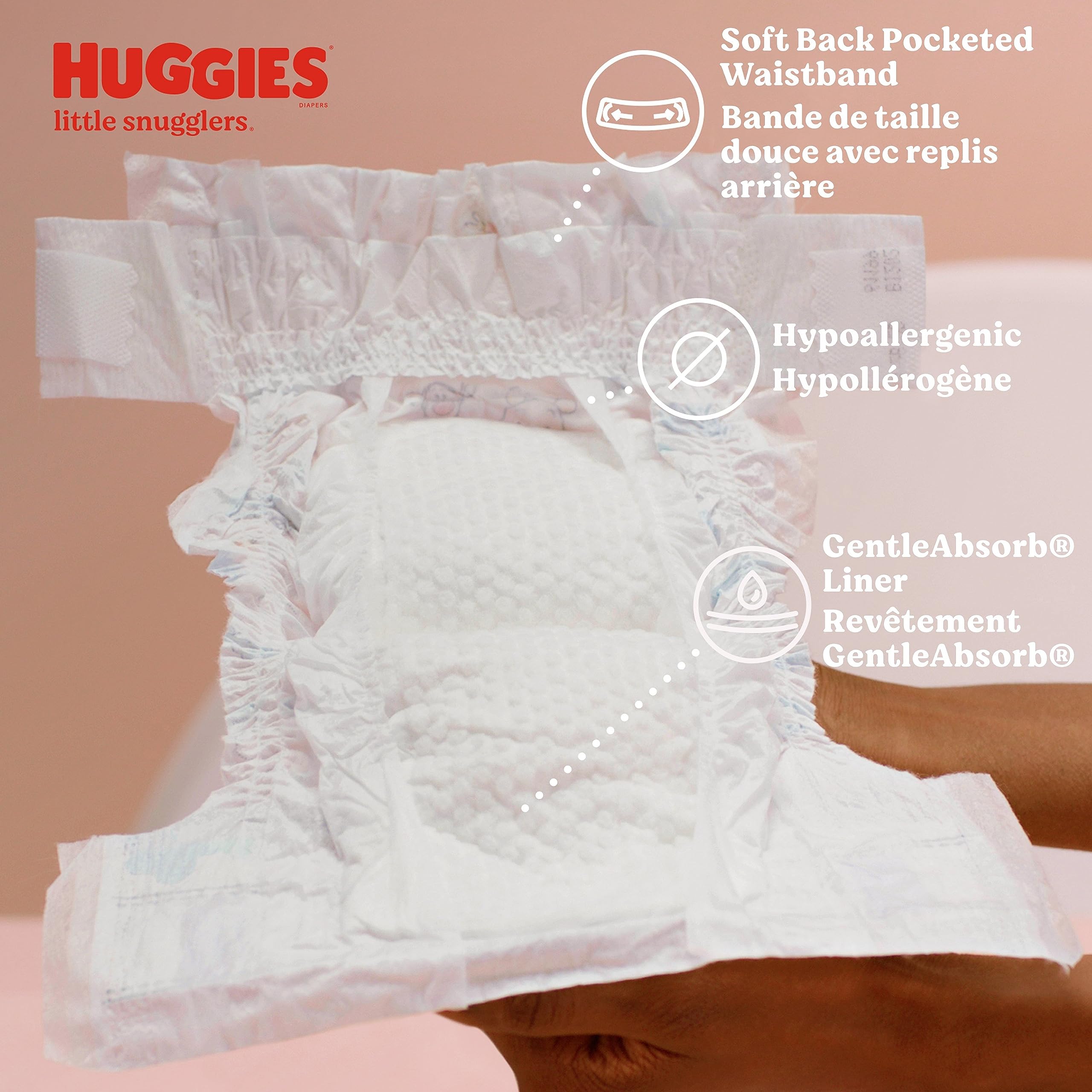 HUGGIES Newborn Diapers - HUGGIES Little Snugglers Disposable Baby Diapers, 84ct, Giga Pack