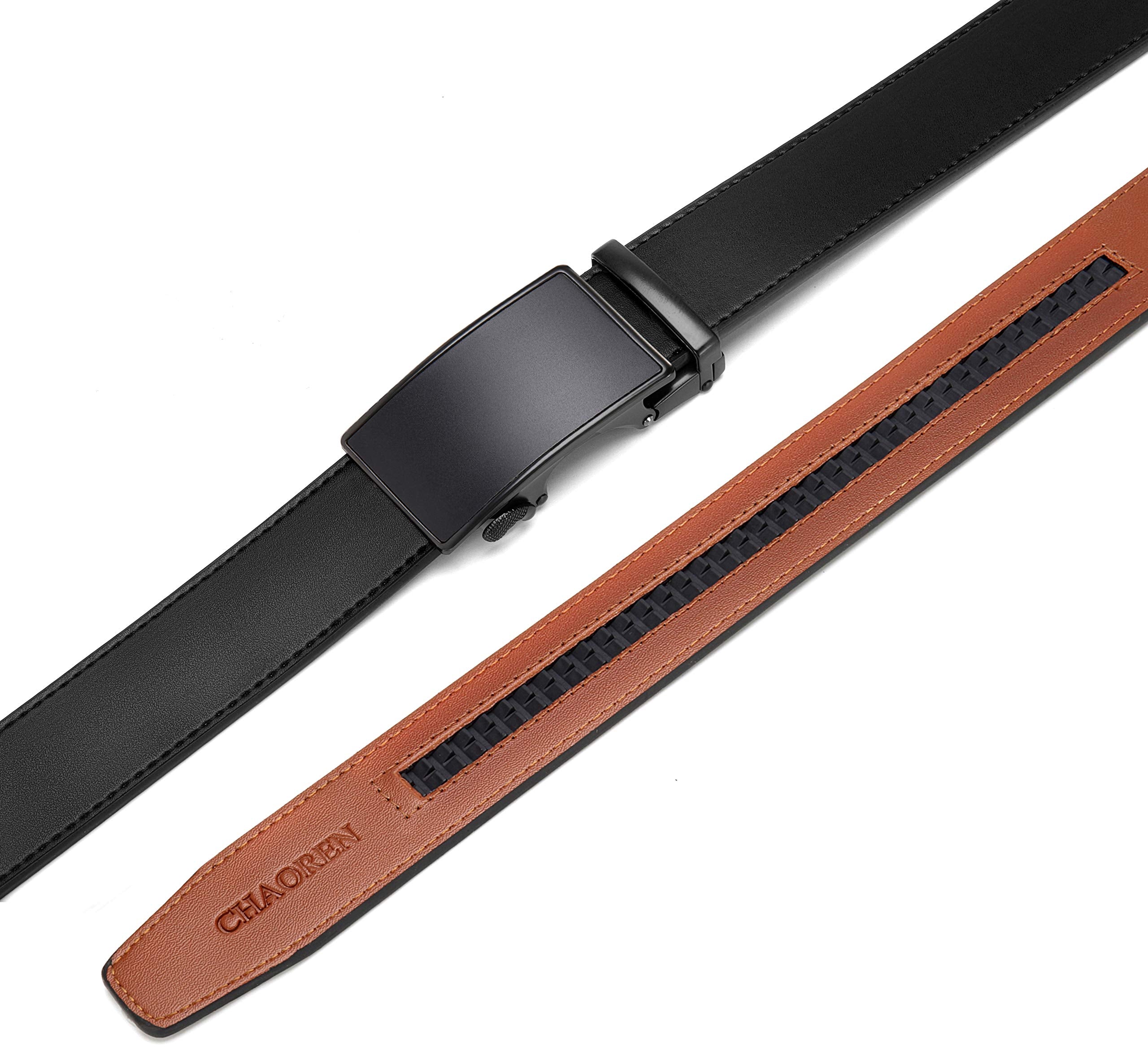 CHAOREN Ratchet Belts Men, 1 3/8" Mens Belts Leather for Dress, Micro Adjustable Fit Everywhere