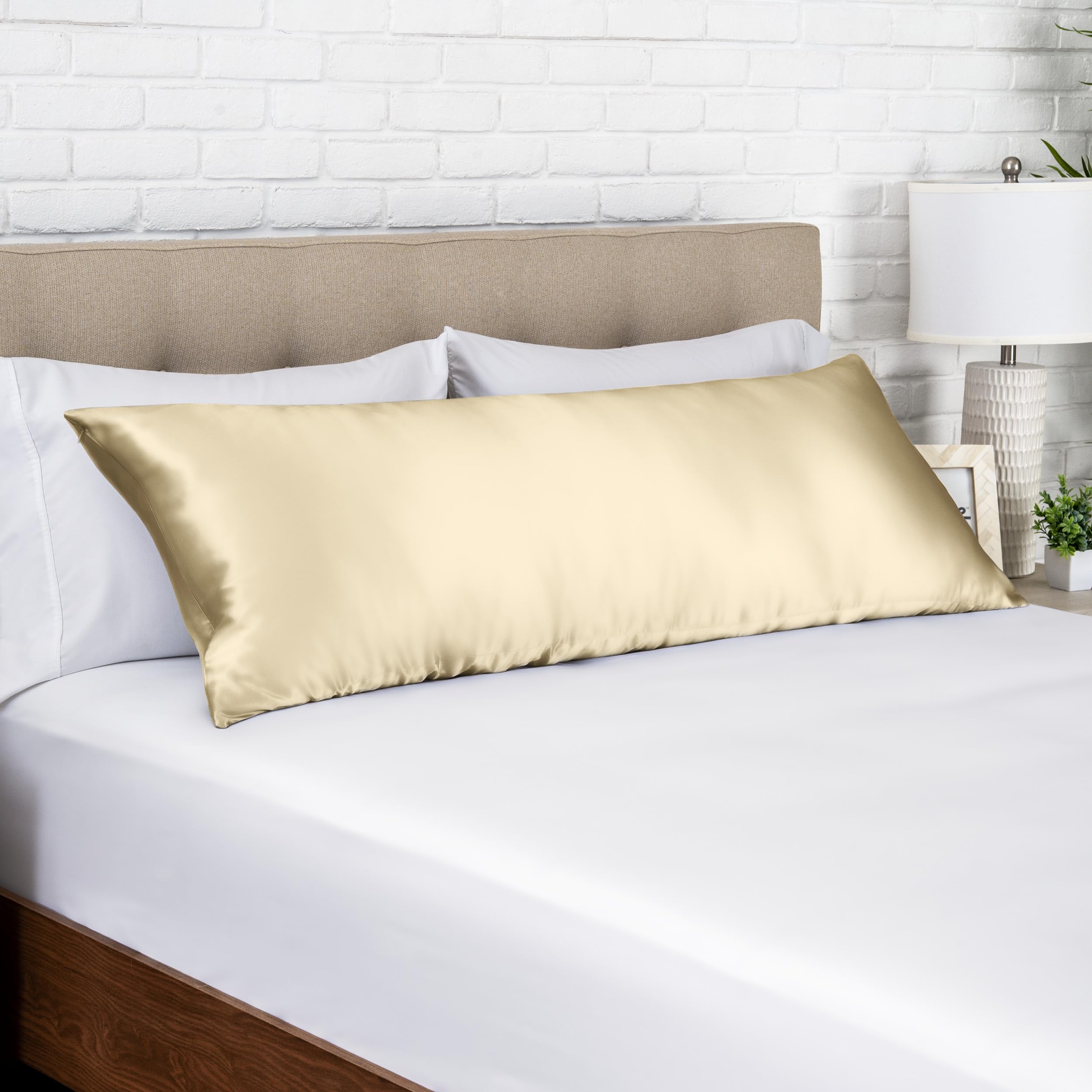 Bare Home 100% Mulberry Silk Pillowcase for Hair and Skin - Ultra Premium 6A Grade 19 Momme Silk Pillow Case - Hidden Zipper - Breathable Cooling Pillow Cover (Body, Silver)