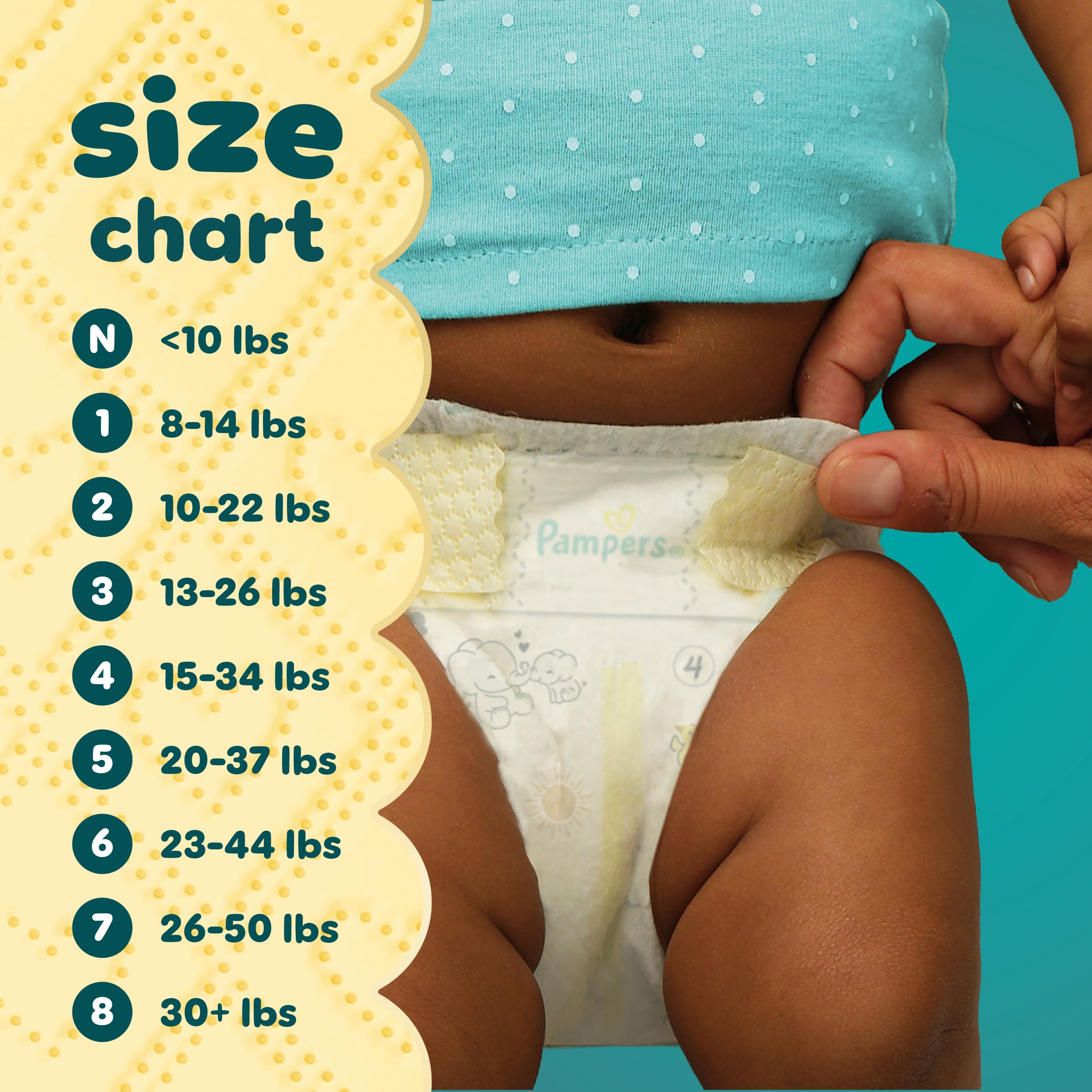 Pampers Swaddlers Diapers, Size 4 (15-34 lbs), 150 Count, Absorbent, Keeps Baby Dry and Comfortable, Skin Safe Disposable Baby Diaper
