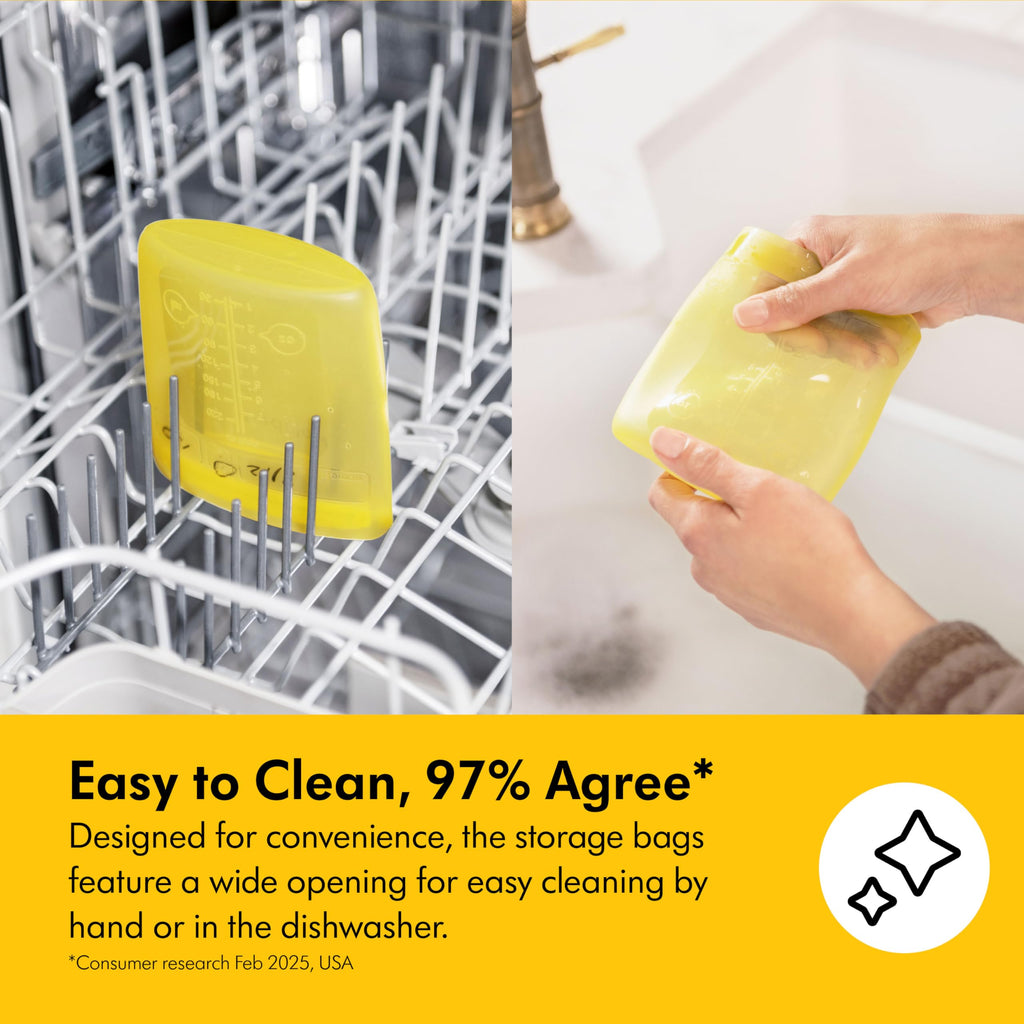 Medela Easy Pour Disposable Breast Milk Storage Bags, 7 oz/210 ml Capacity, Leakproof Design with Milk Protection, Made Without BPA, Pack of 100