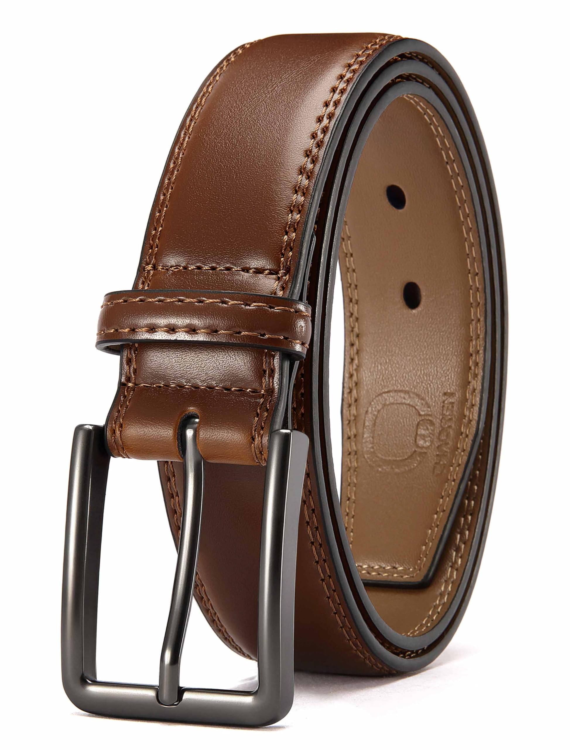 CHAOREN Leather Belts for Men - 1 3/8" Dress Belts Men - Considerate Gift for Work Business Casual Jeans