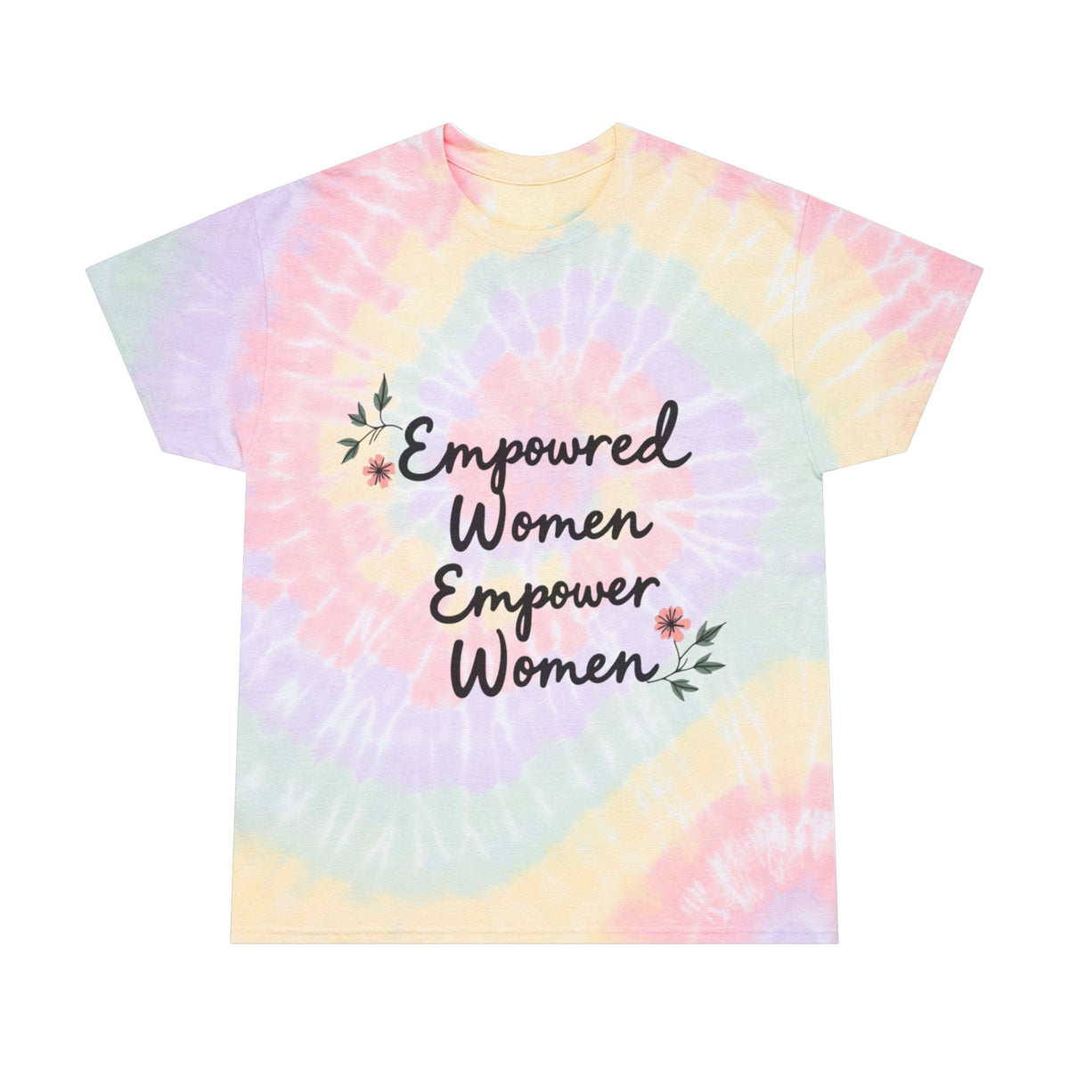 Empowered Women Tie-Dye Tee, Spiral | Vibrant Casual T-Shirt for Feminist Vibes, Gift for Women, Birthday Wear, Summer Outfit
