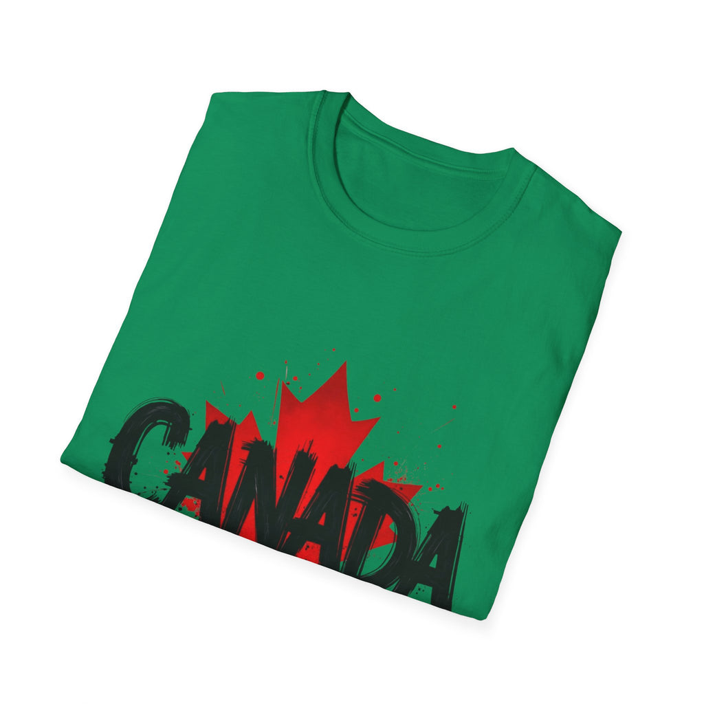 Canada Maple Leaf Unisex Softstyle T-Shirt | Canada Day, Canada Gift, Graphic Tee, Landscape Apparel, Travel Shirt