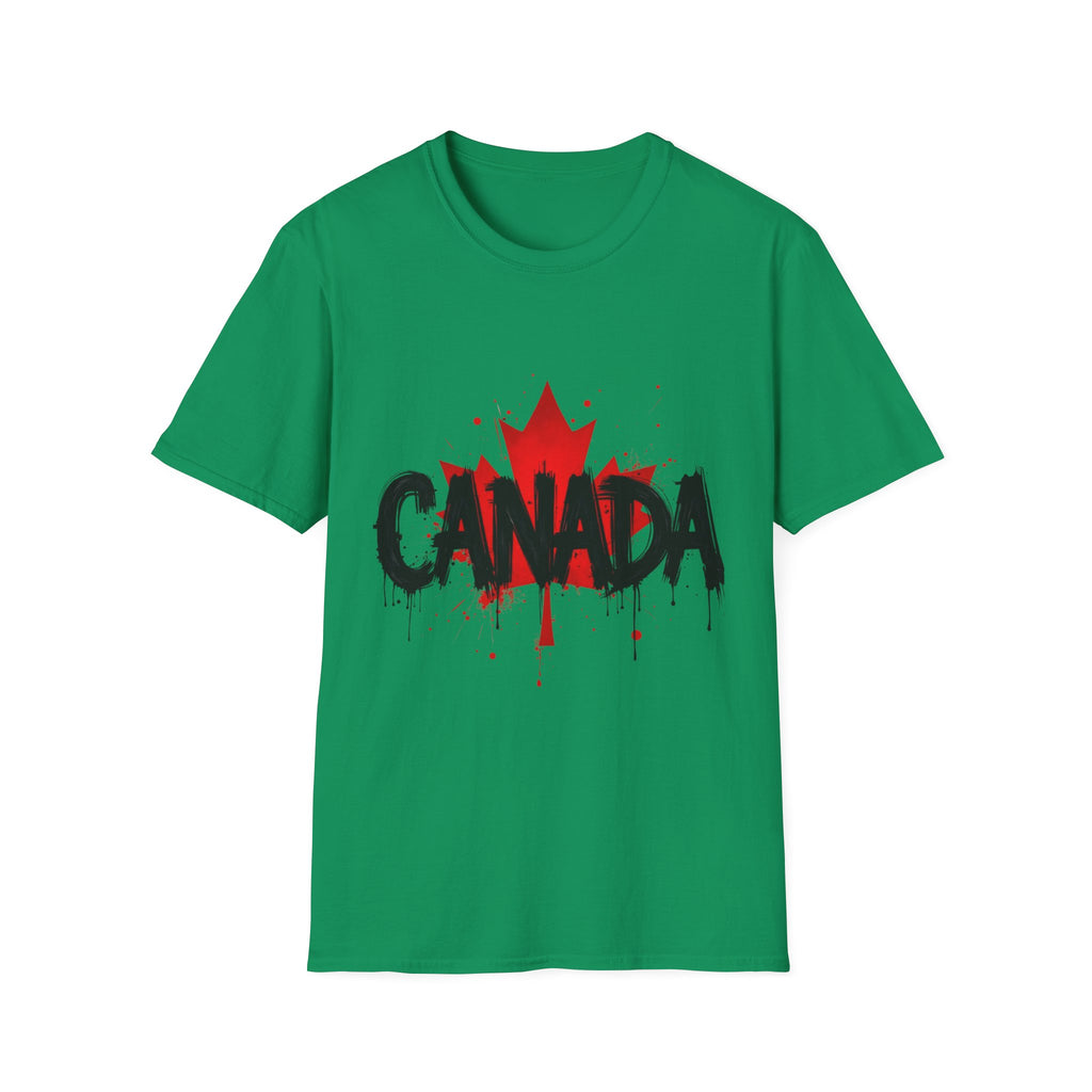 Canada Maple Leaf Unisex Softstyle T-Shirt | Canada Day, Canada Gift, Graphic Tee, Landscape Apparel, Travel Shirt