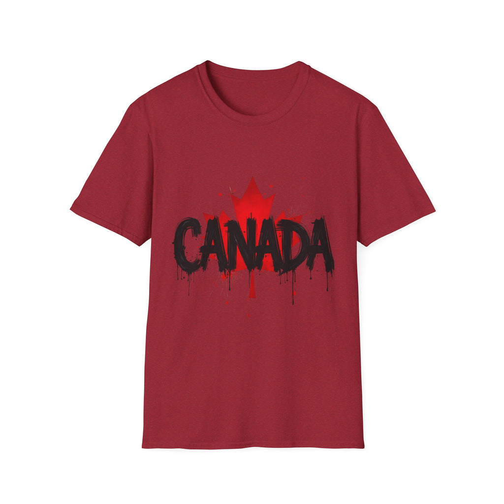 Canada Maple Leaf Unisex Softstyle T-Shirt | Canada Day, Canada Gift, Graphic Tee, Landscape Apparel, Travel Shirt