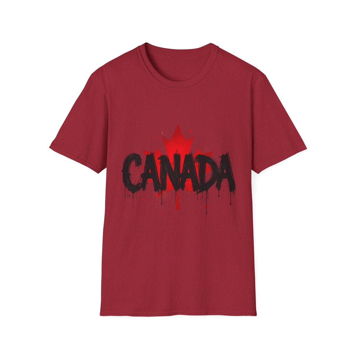 Canada Maple Leaf Unisex Softstyle T-Shirt | Canada Day, Canada Gift, Graphic Tee, Landscape Apparel, Travel Shirt