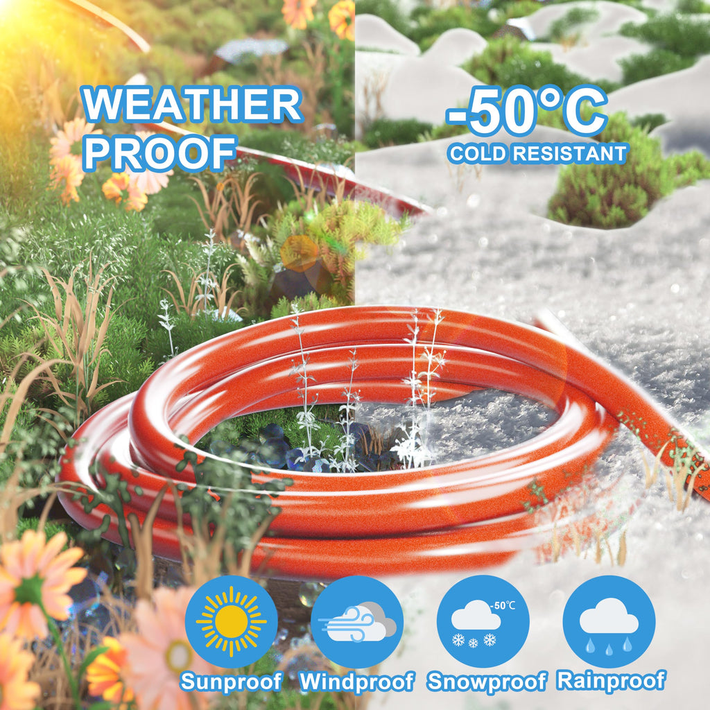 HUANCHAIN 12/3 Gauge Heavy Duty Outdoor Extension Cord 50 ft Waterproof with Lighted end, Flexible Cold-Resistant 3 Prong Electric Cord Outside, 15Amp 1875W 12AWG SJTW, Orange, ETL