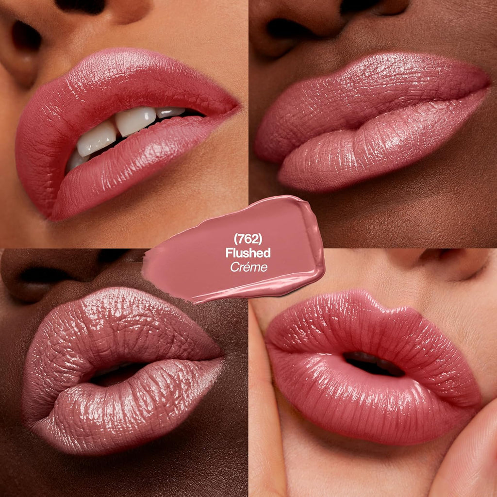 REVLON Lipstick, Super Lustrous Lipstick, Creamy Formula For Soft, Fuller-Looking Lips, Moisturized Feel, 755 Bare It All, 0.15 oz