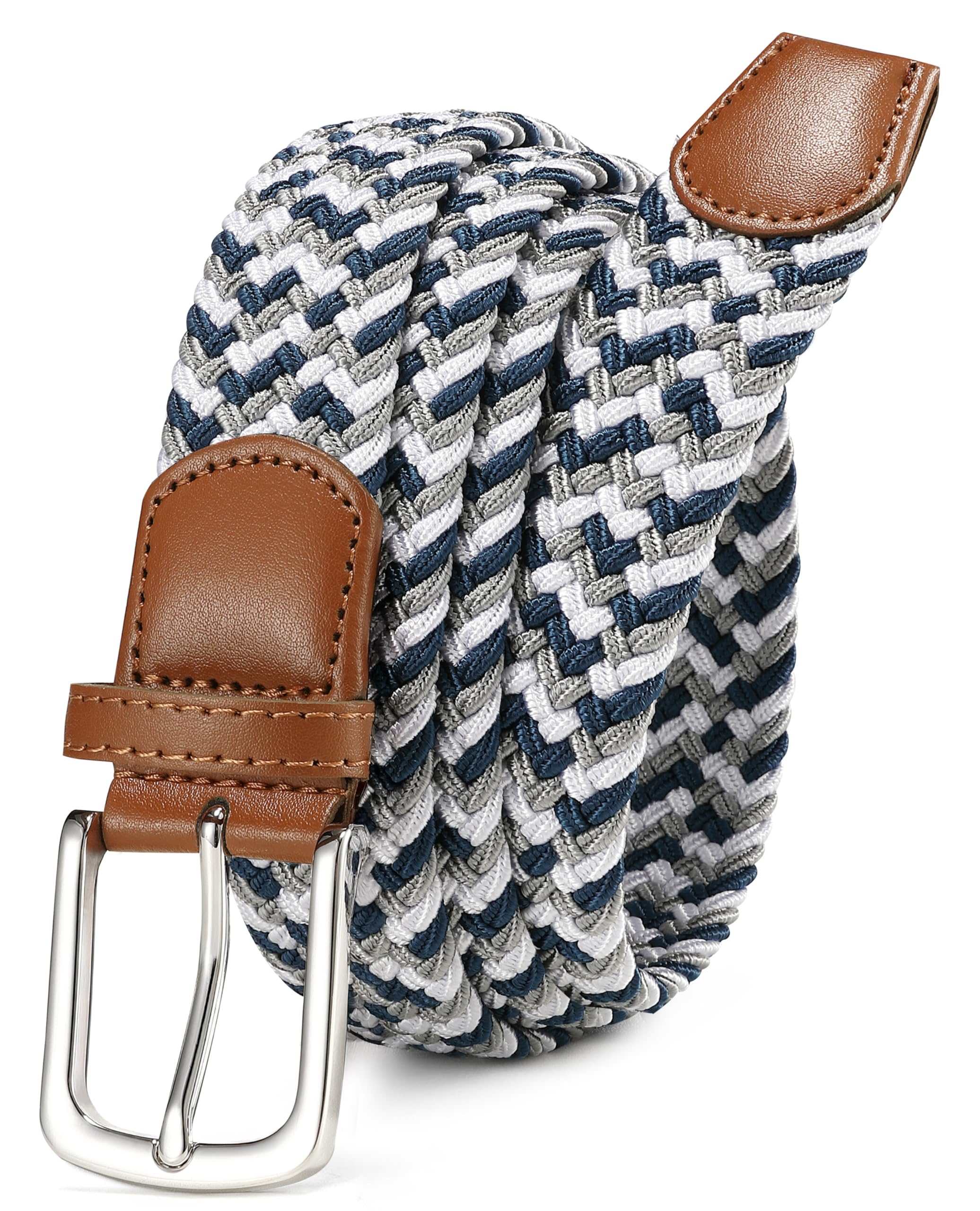 CHAOREN Mens Belt - Elastic Braided Stretch Golf Belts for Men 1 3/8"- Suit for Casual Jeans Pants