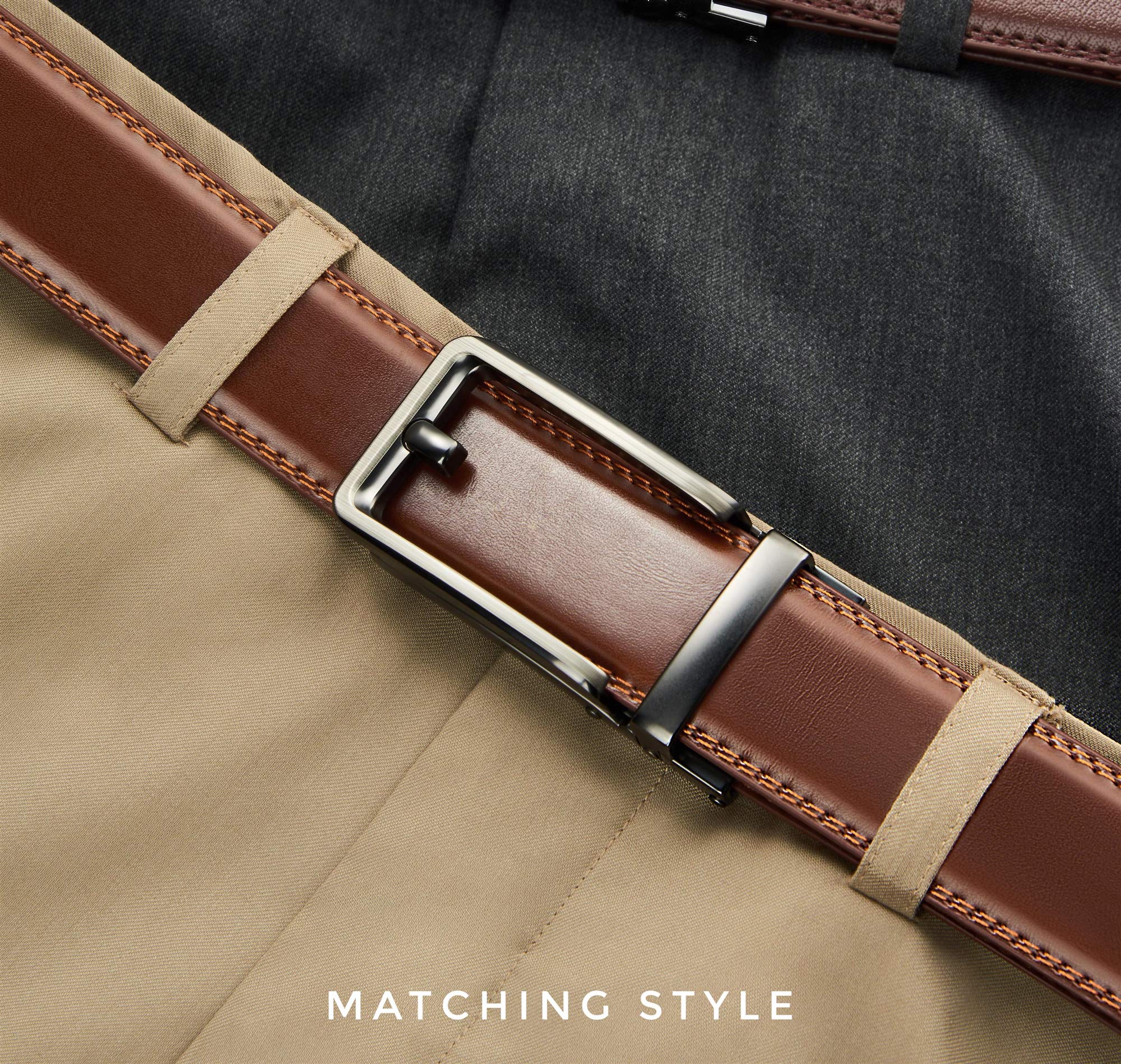 CHAOREN Ratchet Belts Men, 1 3/8" Mens Belts Leather Buckley Belt, Perfect Companion to Men's Oxfords