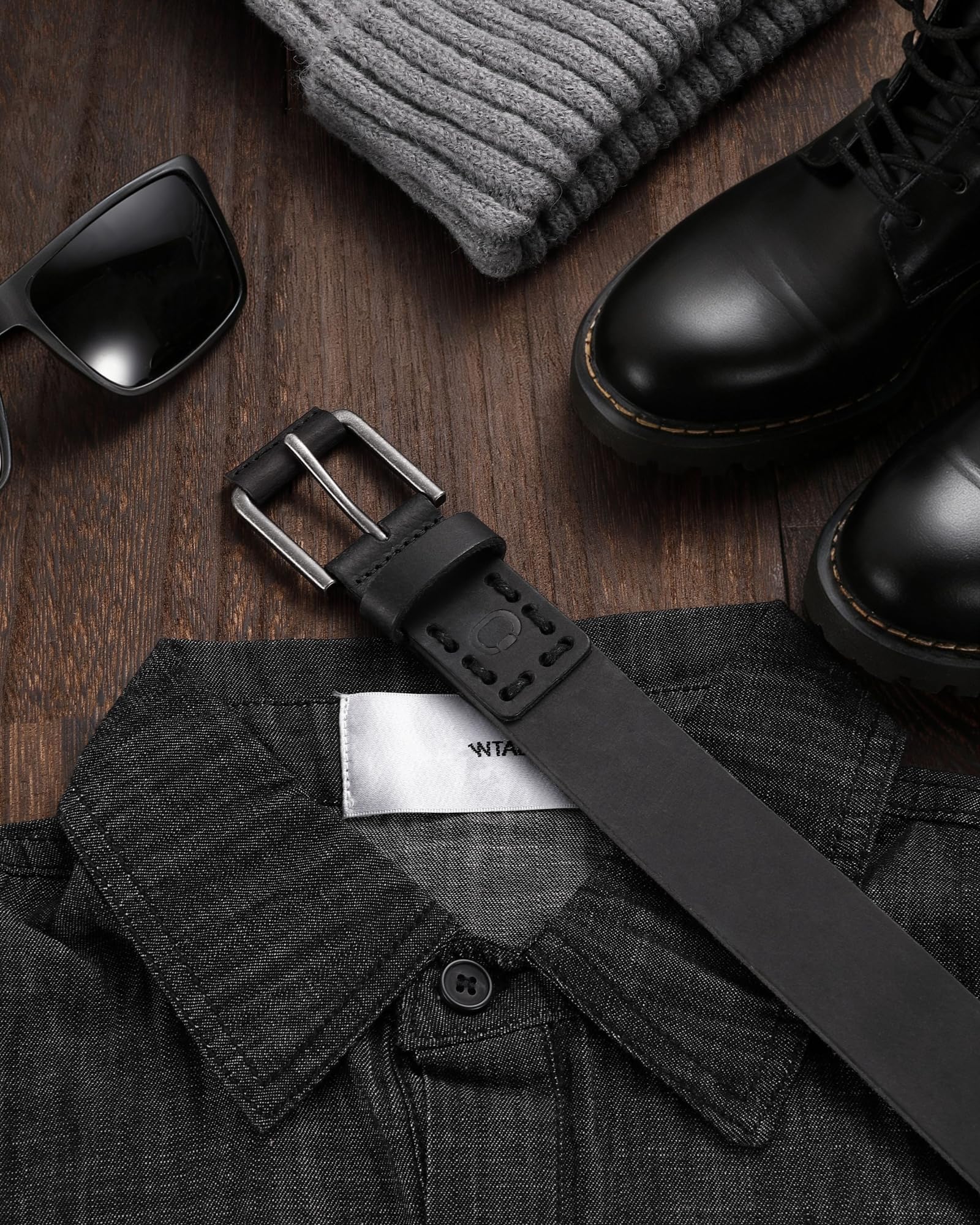 CHAOREN Leather Kids Belt - 1 1/8" Handmade Leather Boys Belt - Ideal for Casual and Dress Wear