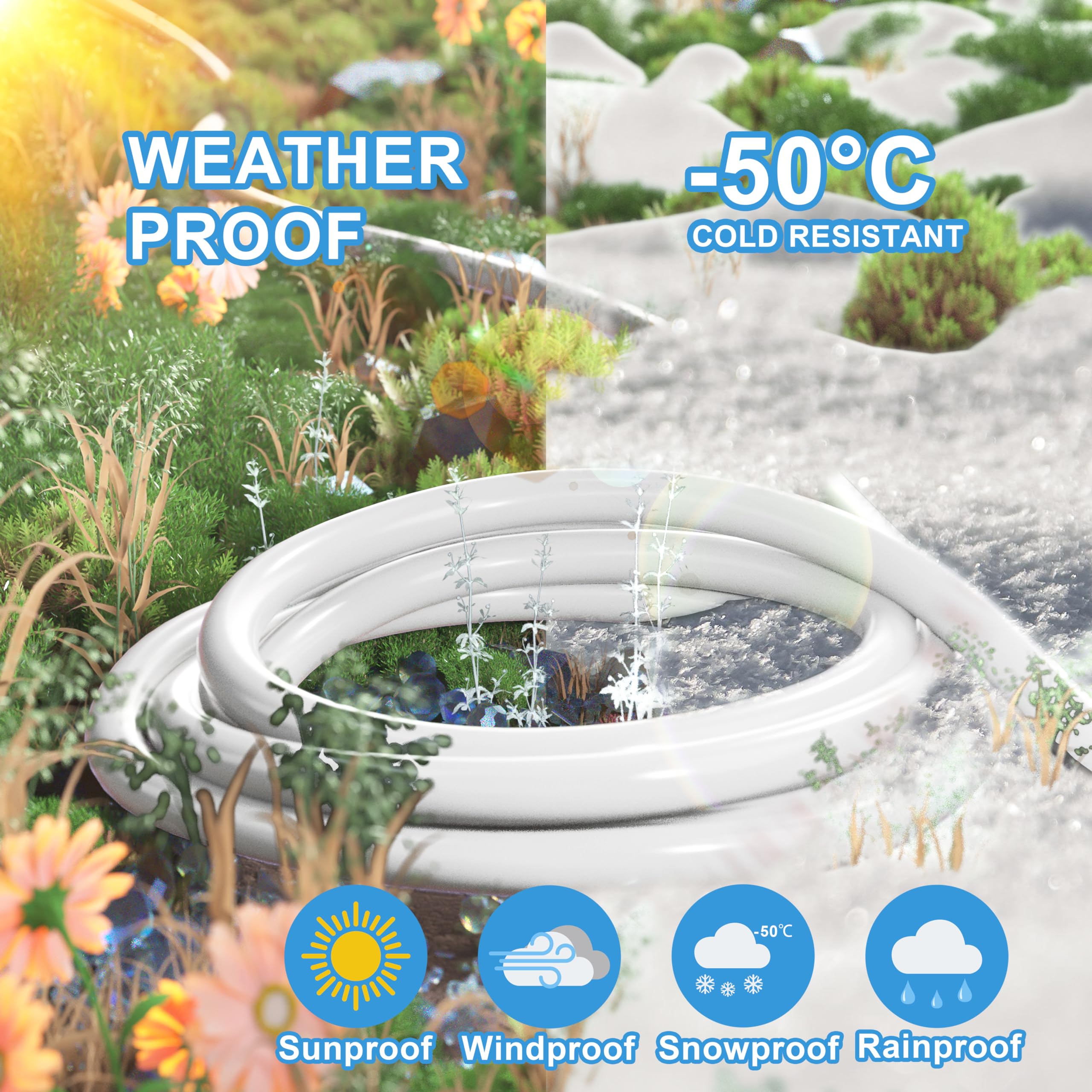 HUANCHAIN Indoor Outdoor Black Extension Cord 15 ft Waterproof, 16/3 Gauge Flexible Cold-Resistant Appliance Extension Cable Outside, 13A 1625W 16AWG SJTW, 3 Prong Electric Cord, ETL