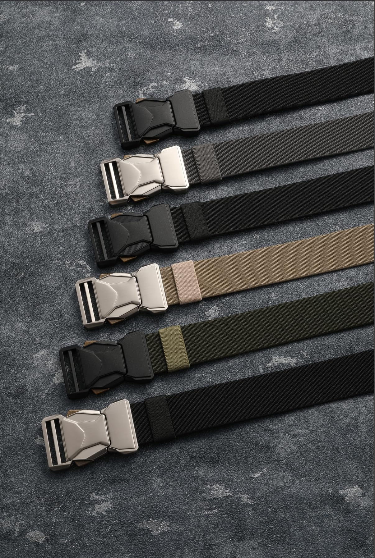 CHAOREN Tactical Belt Men - 1.5" Nylon Stretch Military Mens Belt - Quick Release for Work Heavy Duty
