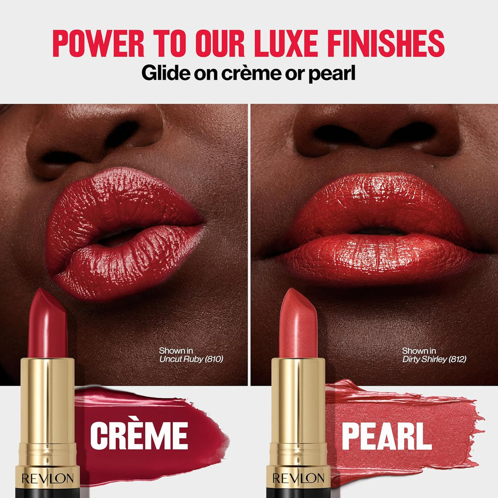 REVLON Lipstick, Super Lustrous Lipstick, Creamy Formula For Soft, Fuller-Looking Lips, Moisturized Feel, 755 Bare It All, 0.15 oz