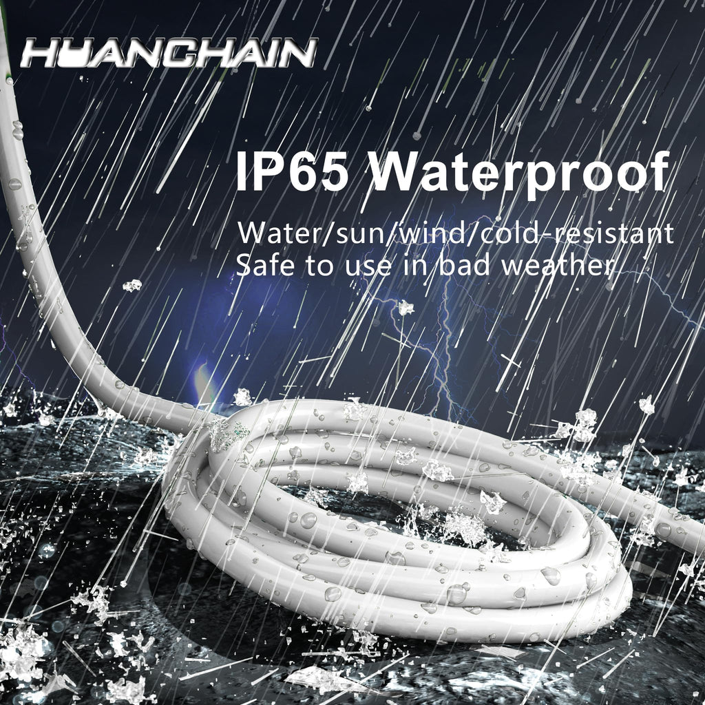 HUANCHAIN Indoor Outdoor Black Extension Cord 15 ft Waterproof, 16/3 Gauge Flexible Cold-Resistant Appliance Extension Cable Outside, 13A 1625W 16AWG SJTW, 3 Prong Electric Cord, ETL