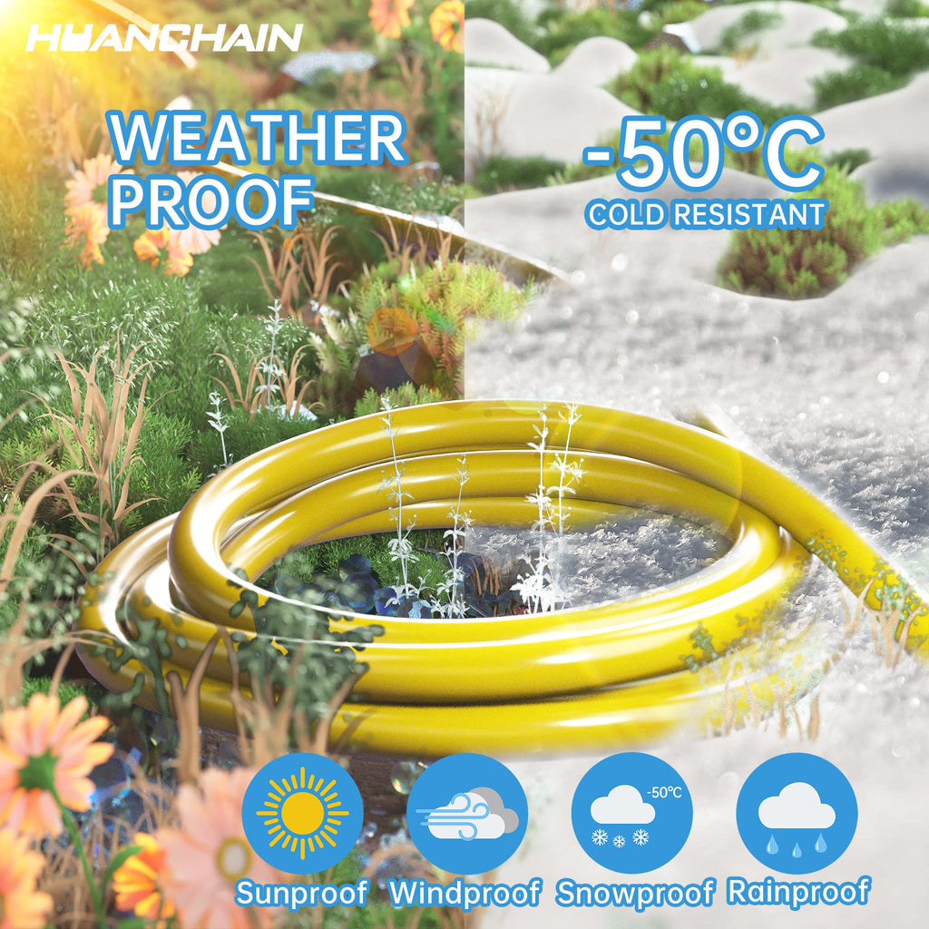 HUANCHAIN Indoor Outdoor Black Extension Cord 15 ft Waterproof, 16/3 Gauge Flexible Cold-Resistant Appliance Extension Cable Outside, 13A 1625W 16AWG SJTW, 3 Prong Electric Cord, ETL