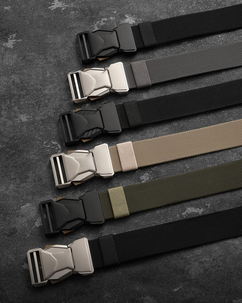 CHAOREN Tactical Belt Men - 1.5" Nylon Stretch Military Mens Belt - Quick Release for Work Heavy Duty