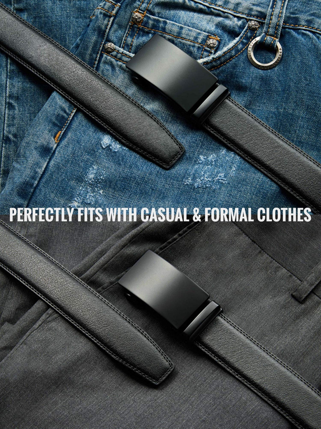 CHAOREN Ratchet Belts for Men 2 Pack - 1 3/8" Leather Belts Men