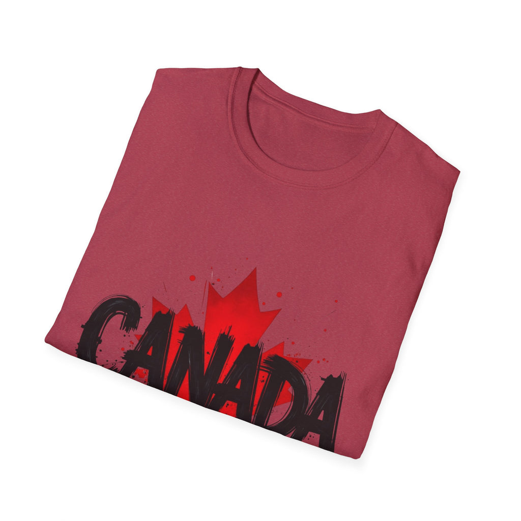 Canada Maple Leaf Unisex Softstyle T-Shirt | Canada Day, Canada Gift, Graphic Tee, Landscape Apparel, Travel Shirt