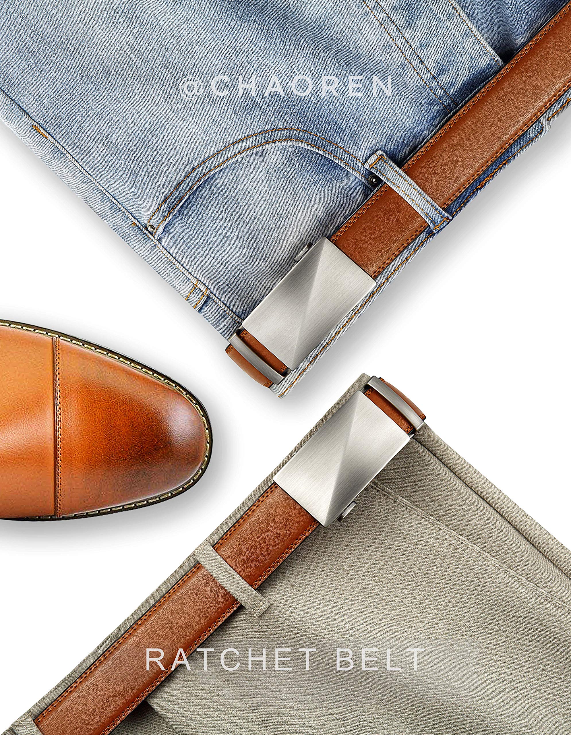 CHAOREN Ratchet Belts Men, 1 3/8" Mens Belts Leather for Dress, Micro Adjustable Fit Everywhere