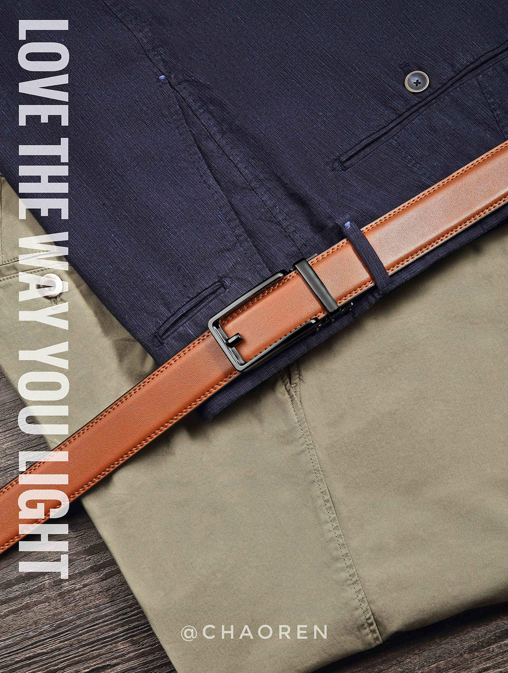 CHAOREN Ratchet Belts Men, 1 3/8" Mens Belts Leather Buckley Belt, Perfect Companion to Men's Oxfords