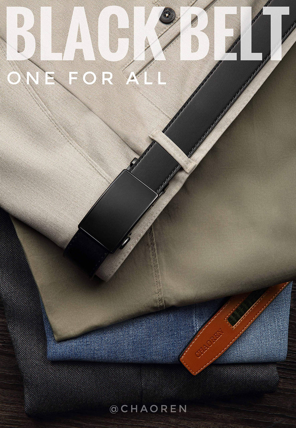 CHAOREN Ratchet Belts Men, 1 3/8" Mens Belts Leather for Dress, Micro Adjustable Fit Everywhere
