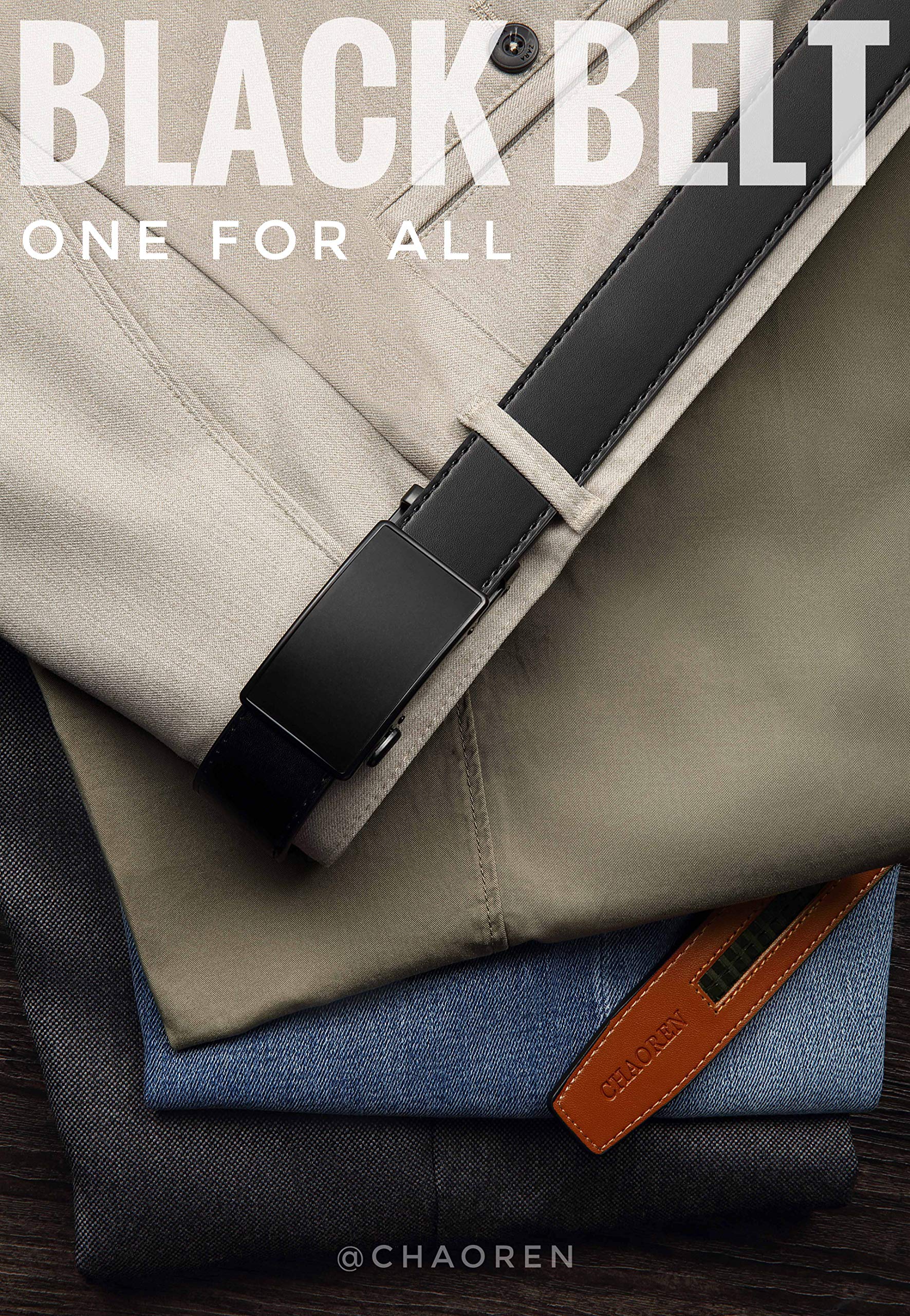 CHAOREN Ratchet Belts Men, 1 3/8" Mens Belts Leather for Dress, Micro Adjustable Fit Everywhere